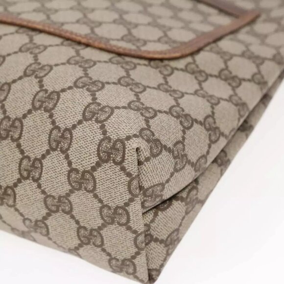 GUCCI GG Canvas Web Sherry Line Tote Bag PVC Beige 002 39 6487 Auth 91002 - Picture 4 of 16